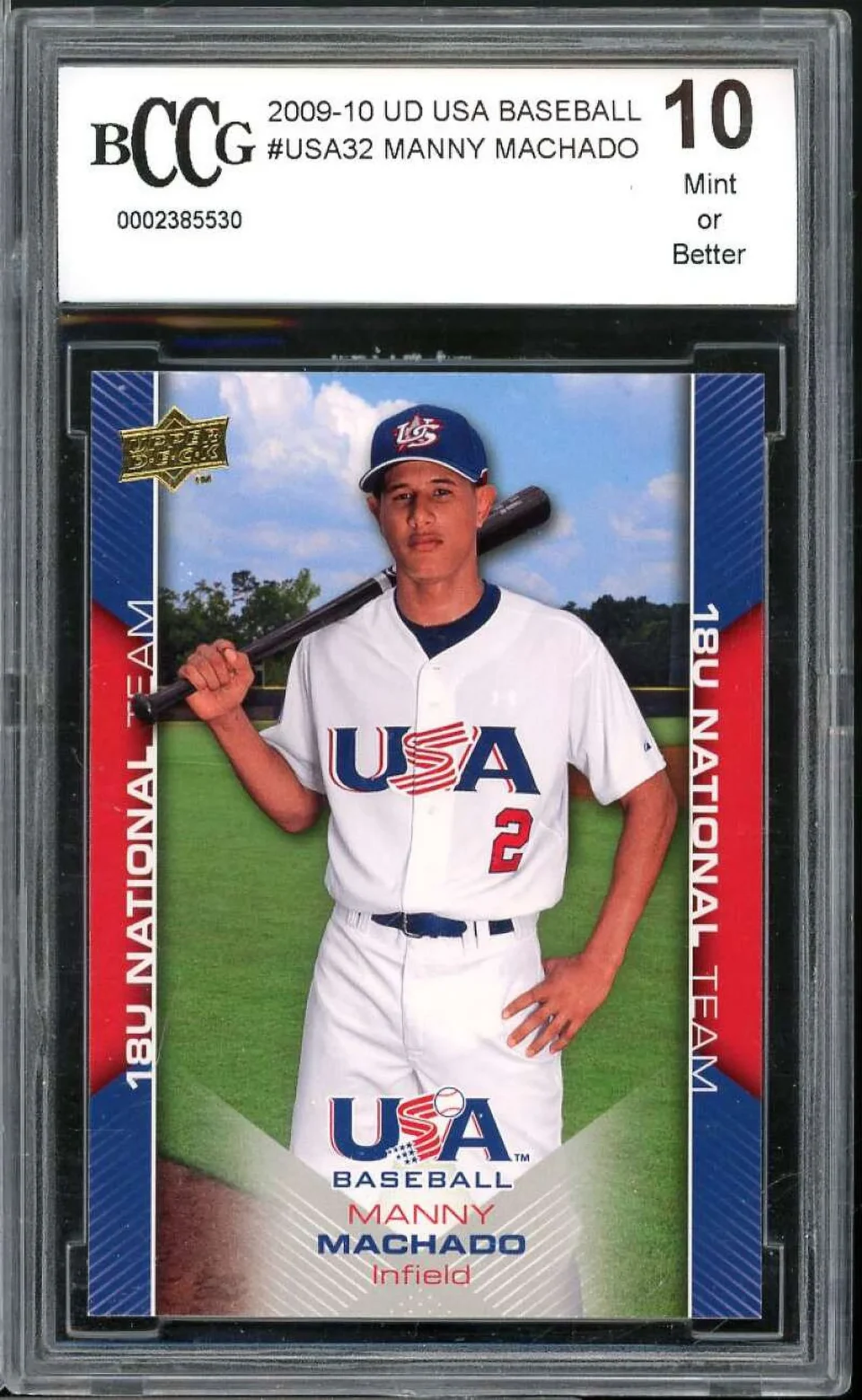 Food-Grade Durable 2009-10 UD USA Baseball #usa32 Manny Machado Rookie Card BGS BCCG 10 Mint+