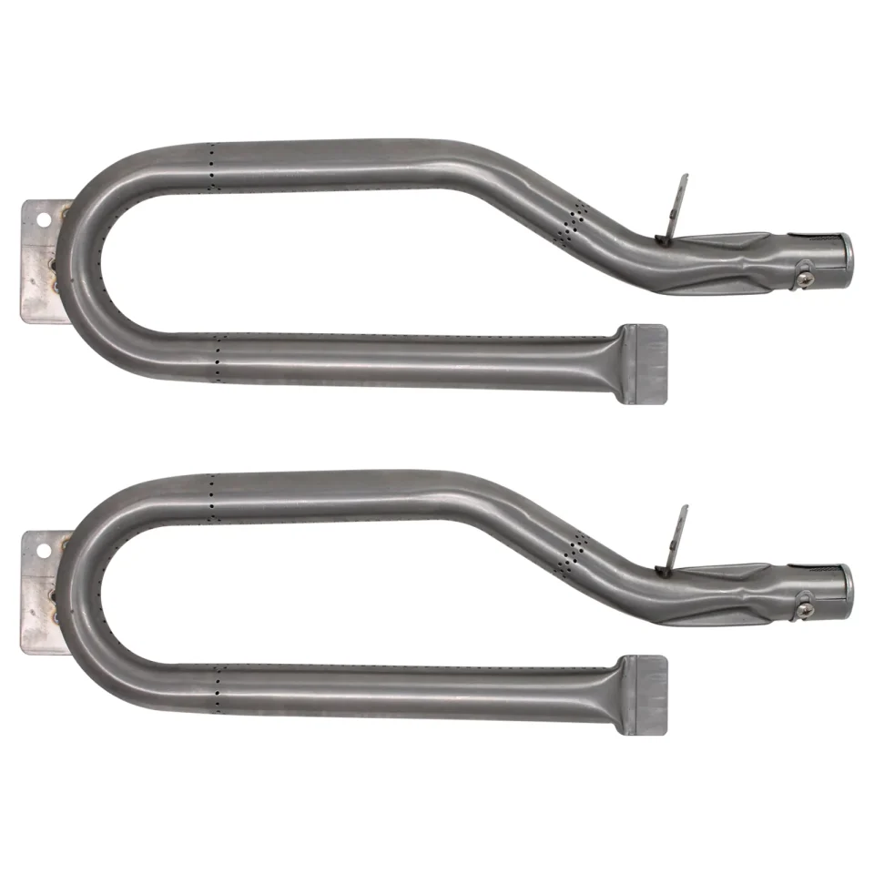 Glass 2-Pack BBQ Gas Grill Tube Burner Replacement Parts for Outdoor Gourmet BQ05037-2 - Compatible Barbeque Stainless Steel Pipe Burners
