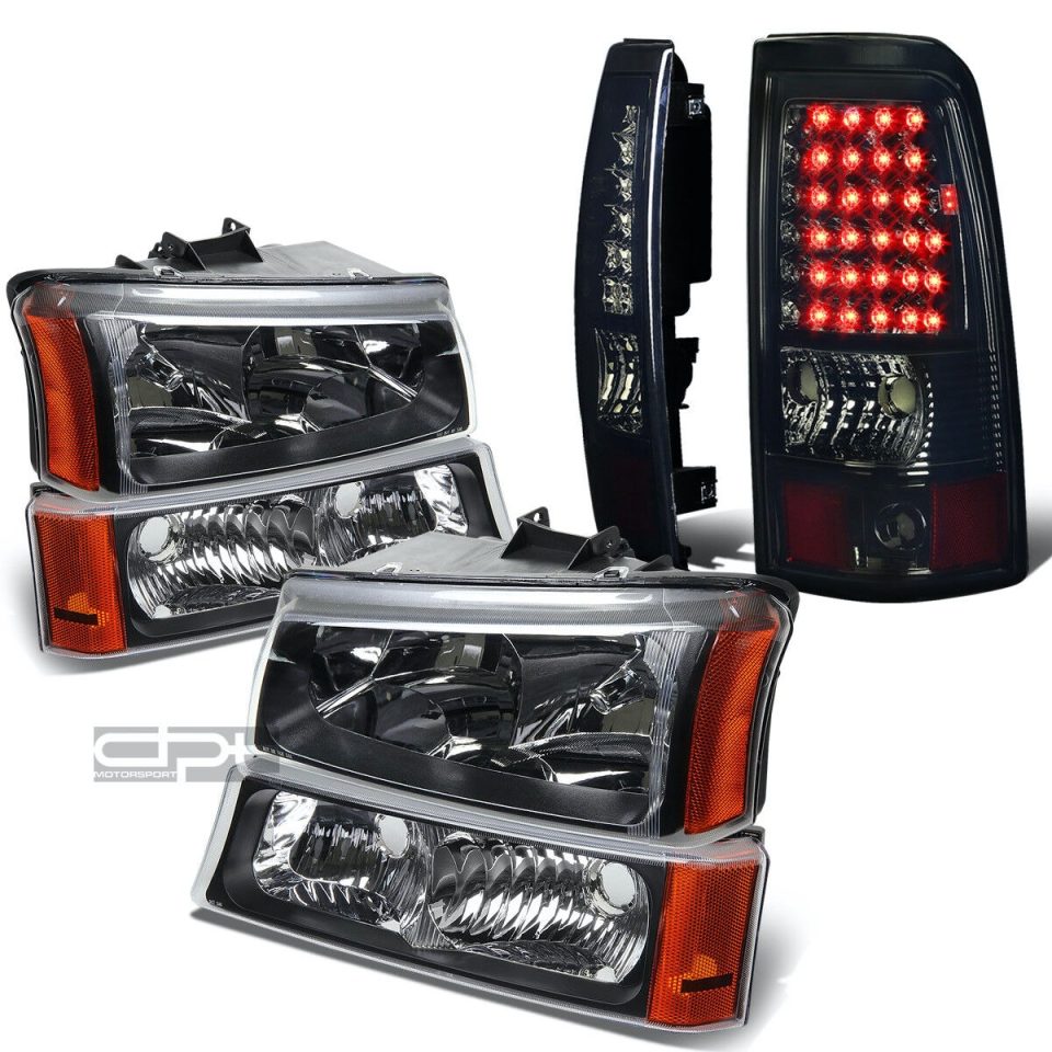 Travel Leak-Proof 03-07 SILVERADO BLACK HEADLIGHT+BUMP