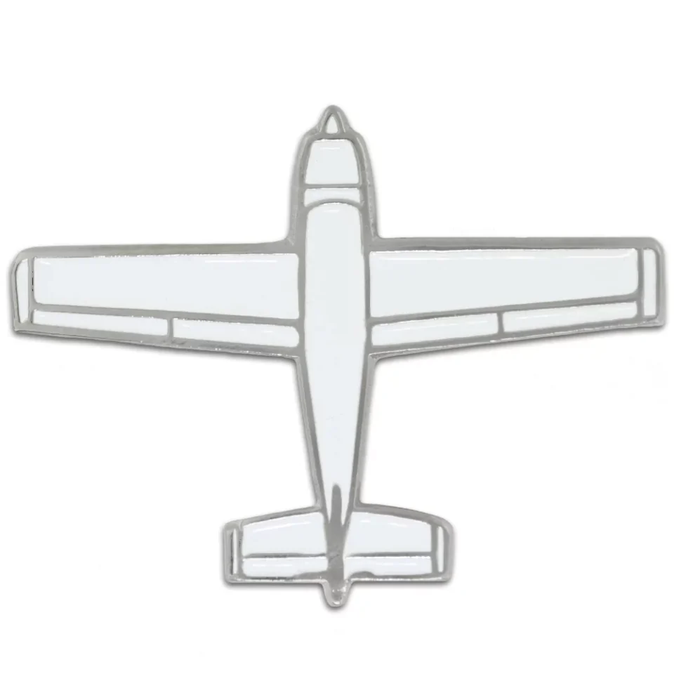 Glass White Air Plane Pilot Flying Aviation Enamel Lapel Pin