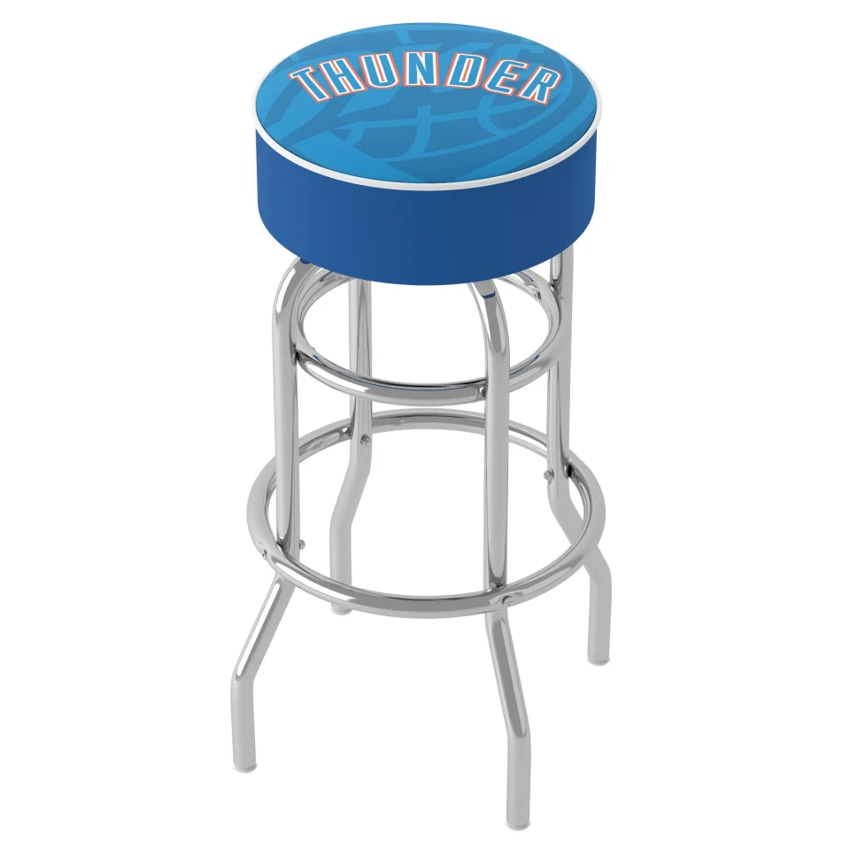 Easy-Clean Trademark Gameroom Oklahoma City Thunder Fade Bar Stool with Padded Seat