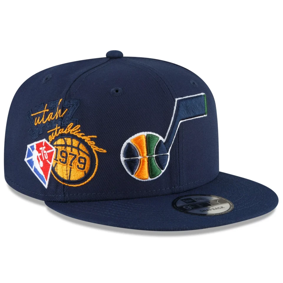 Value Men's New Era Navy Utah Jazz Back Half 9FIFTY Snapback Adjustable Hat - OSFA
