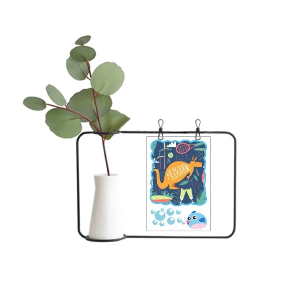Supreme Eco-Friendly Melbourne Australia Kangaroo Tennis Surfing Transparent Glass Hanging Vases Decoration Bottle