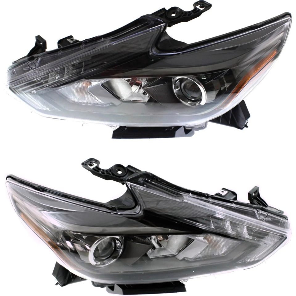 Outdoor Cleaning Headlight Set For 2016-2017 Nissan Altima Left and Right LED Smoked Housing 2Pc