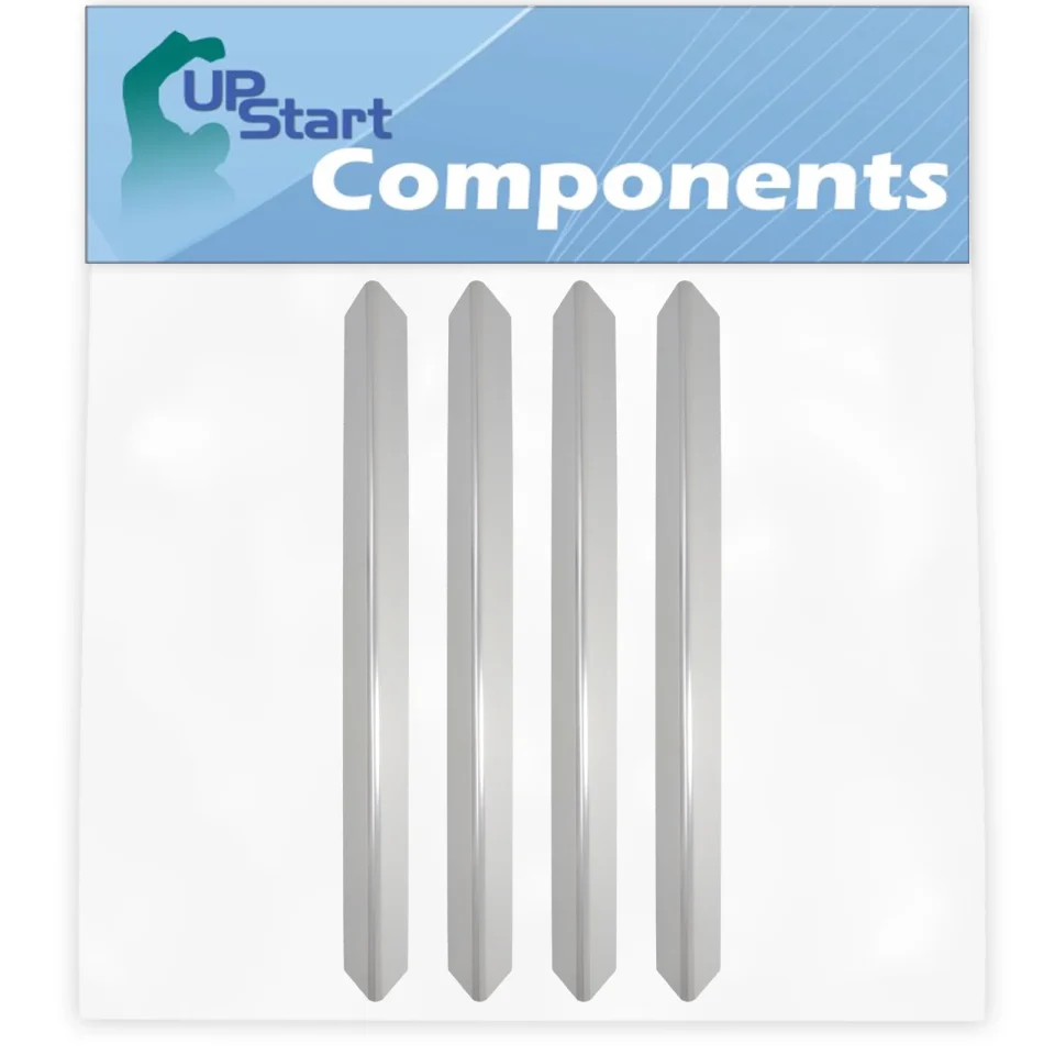 Pure Baking 4-Pack BBQ Grill Heat Shield Plate Tent Replacement Parts for Weber 93751301 - Compatible Barbeque Stainless Steel Flame Tamer, Guard, Deflector, Flavorizer Bar, Vaporizer Bar, Burner Cover 24 1/2