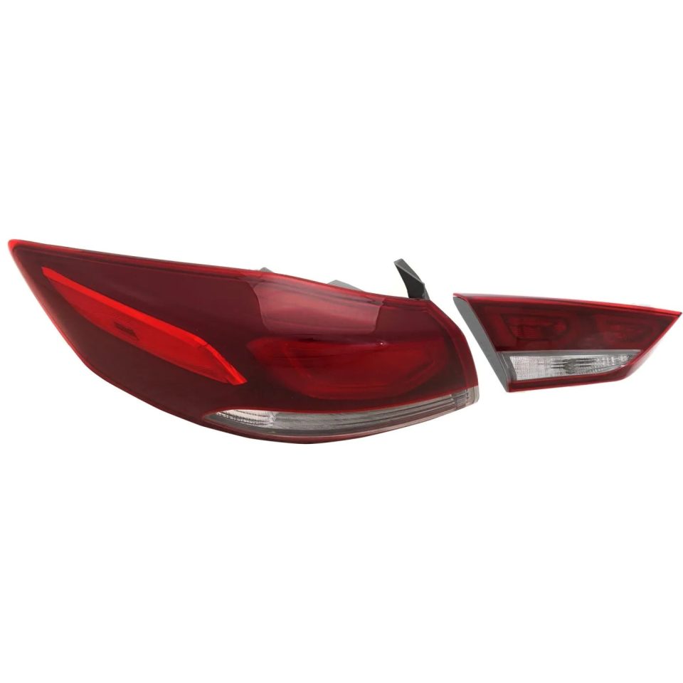 Clear Value Tail Light Set For 2017-2018 Hyundai Elantra LH RH Outer Clear Lens Halogen/LED