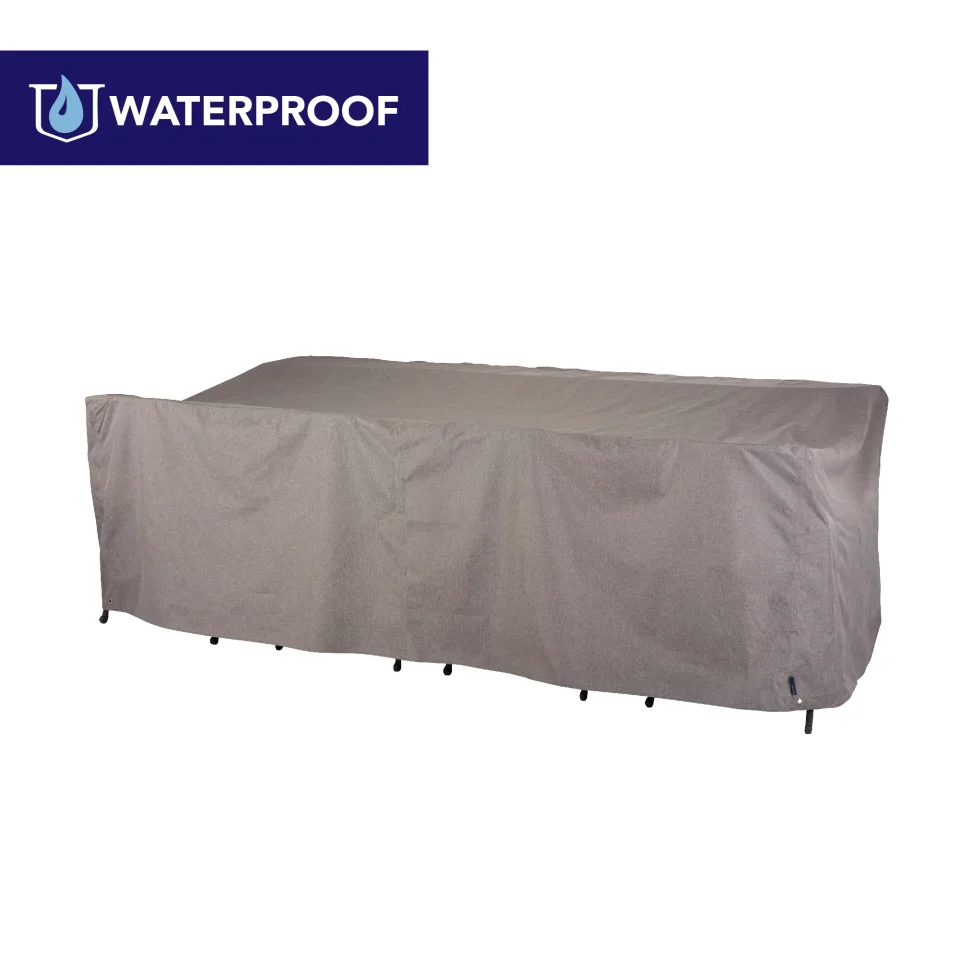 Versatile Modern Leisure Garrison Waterproof Rect/Oval Patio Table & Chair Set Cover, 108L x 64W x 34H, Gray