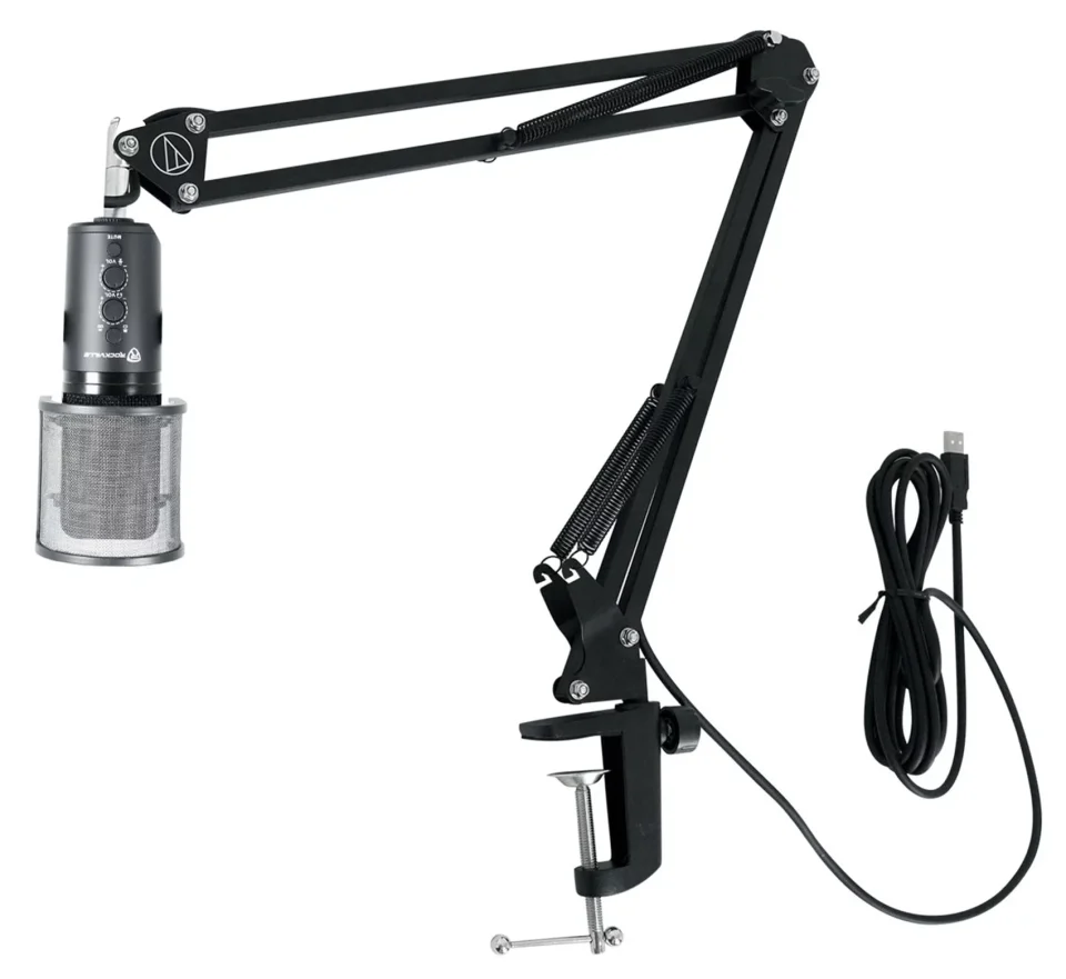 BPA-Free Rockville ROCK-STREAM PRO USB Microphone Recording Mic+Audio Technica Boom Arm