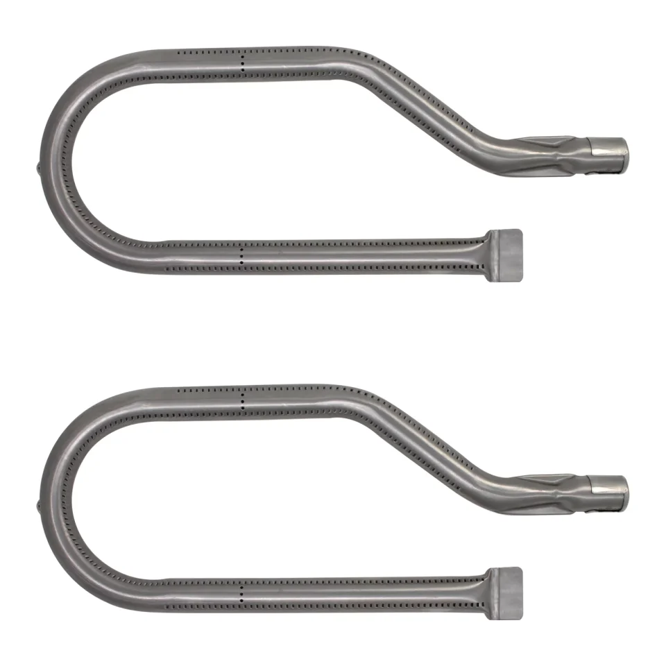 Matte Kitchen 2-Pack BBQ Gas Grill Tube Burner Replacement Parts for Bull Texan Lonestar - Compatible Barbeque Stainless Steel Pipe Burners