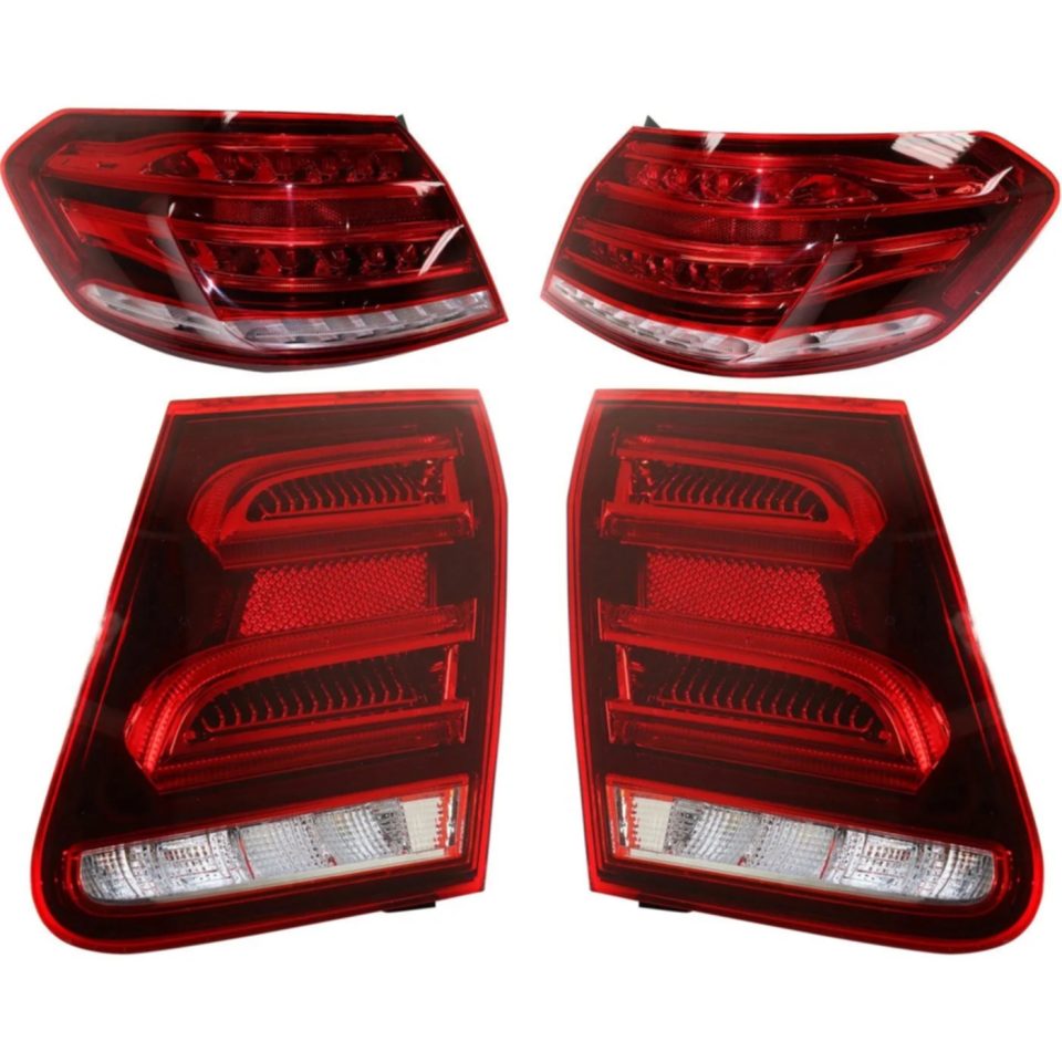 Non-Toxic Tail Light Set For 2015-2016 MB E350 E300 LH RH Inner Outer Red Lens CAPA