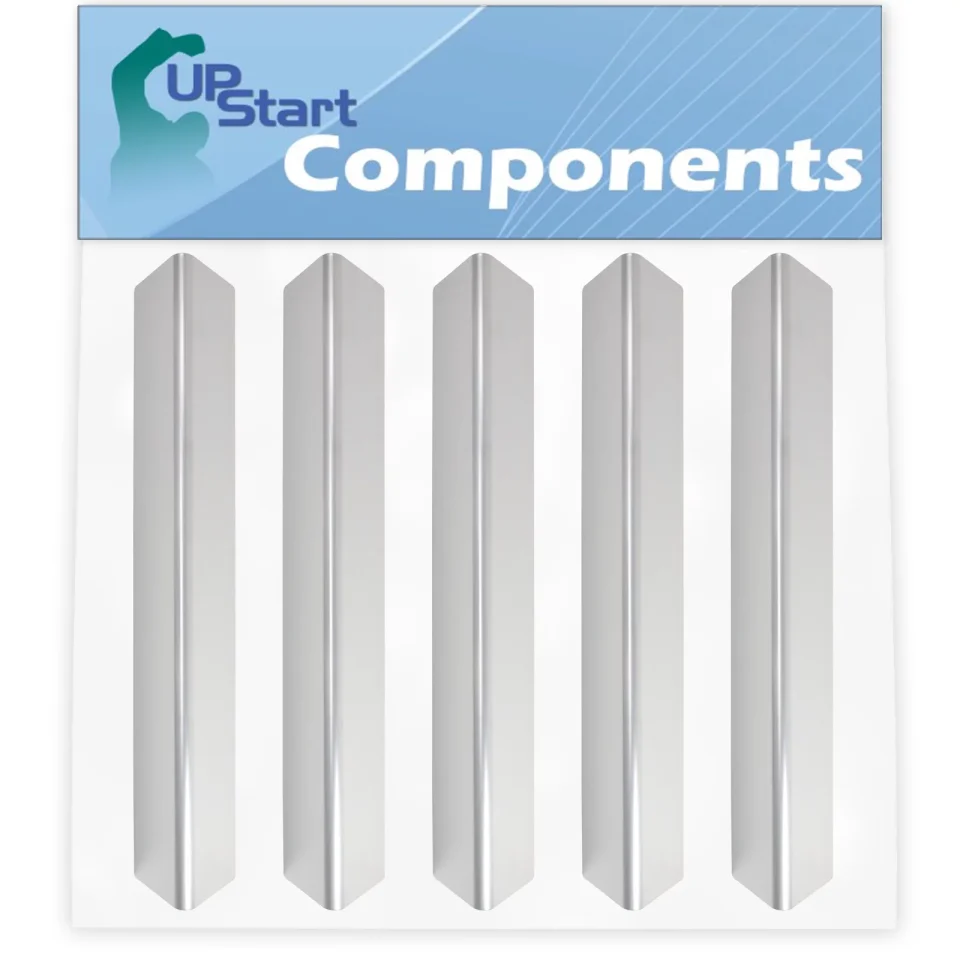 Pure Supreme 5-Pack BBQ Grill Heat Shield Plate Tent Replacement Parts for Weber 47700401 - Compatible Barbeque Stainless Steel Flame Tamer, Guard, Deflector, Flavorizer Bar, Vaporizer Bar, Burner Cover 15 5/16
