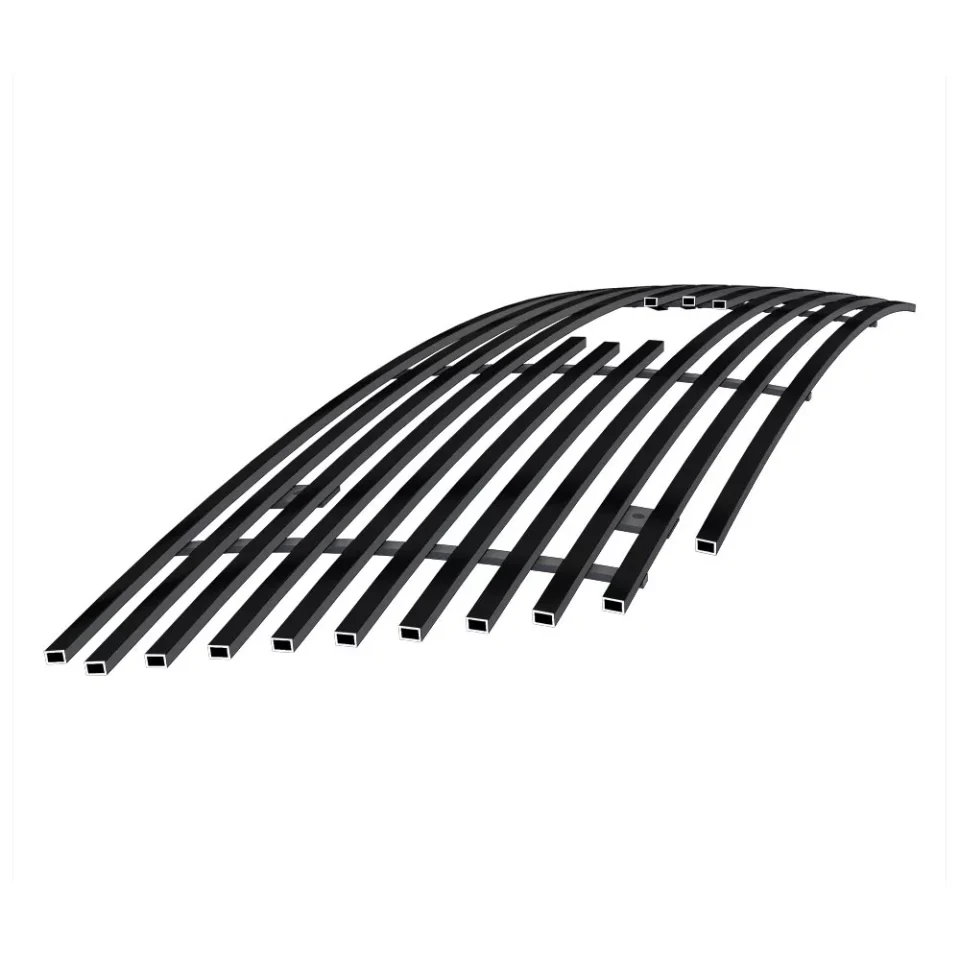Silicone Upgraded APS Compatible with Ford F-150 1999-2003 Harley Davidson Lightning Bar Style with Logo Show Main Upper Stainless Steel Black Billet Grille Grill Insert F65723H