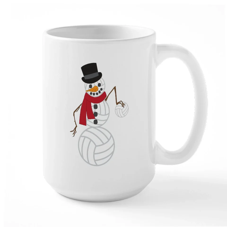 Select CafePress - Volleyball Snowman - 15 oz Ceramic Large Mug