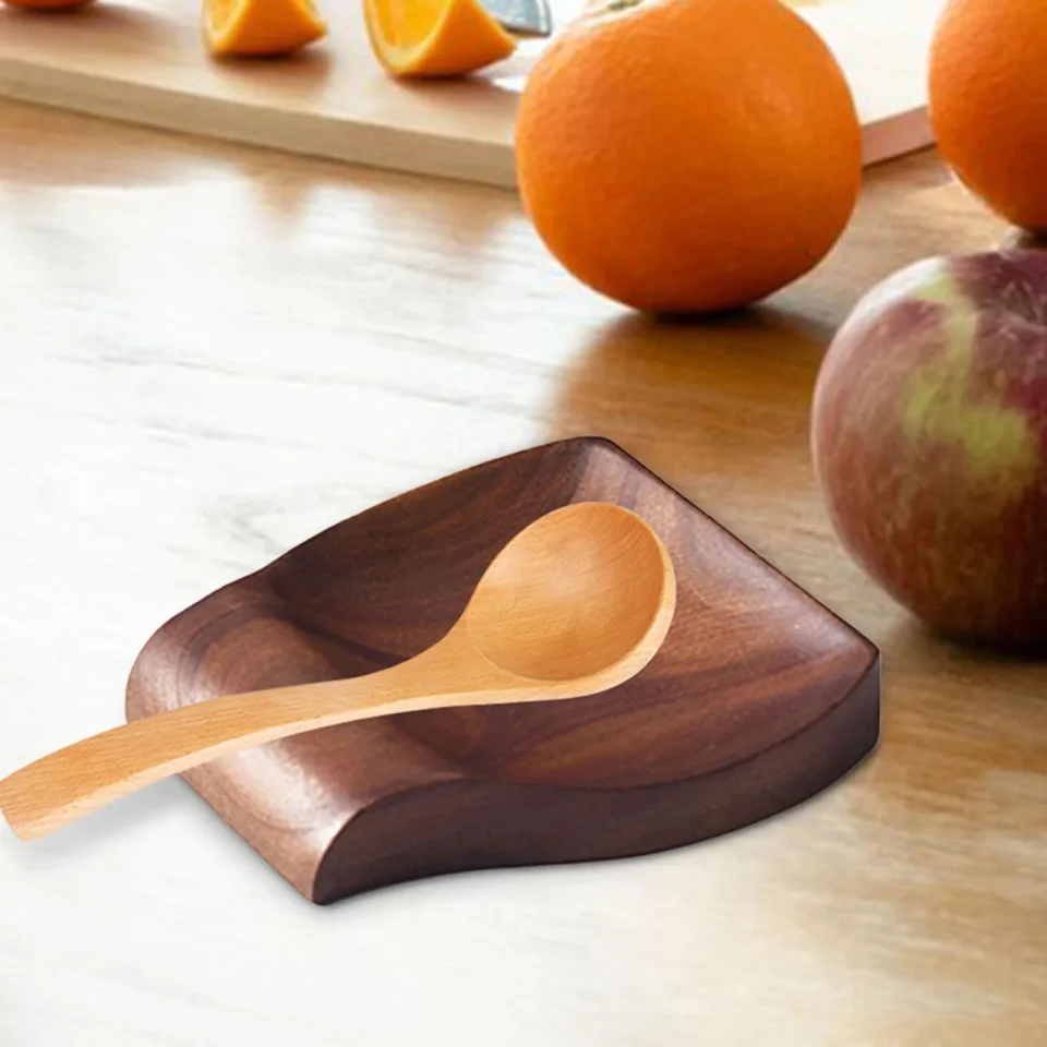 Outdoor CUTICATE Spoon Rest Utensil Holder Wood Rack Accessories Tools Cooking Support Stoves Top Easily to Clean Chopstick Utensil Resting Tray