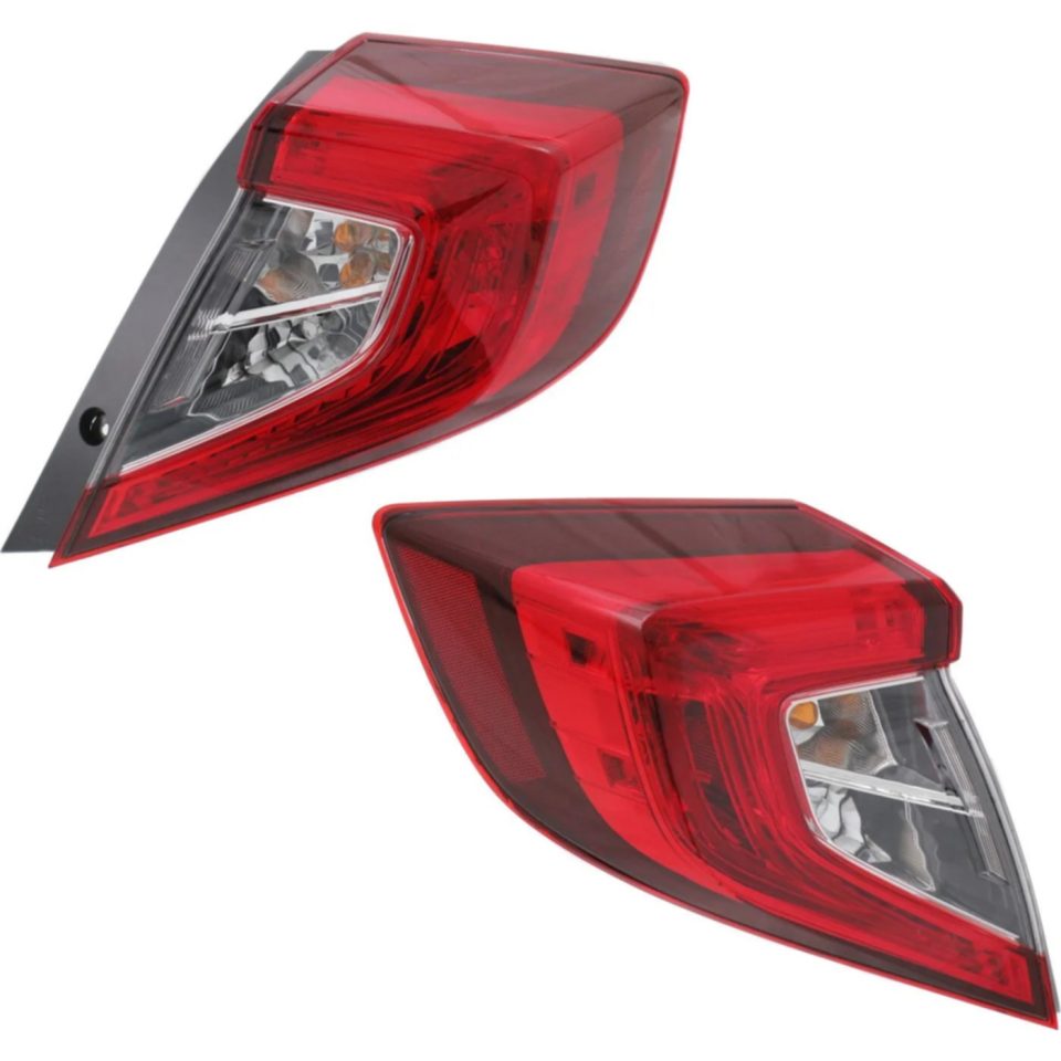 Cooking Tail Light For 2016-2018 Honda Civic Driver and Passenger Side Outer