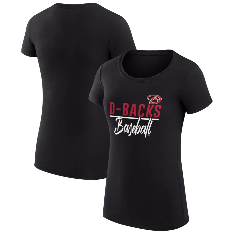 Premium Leak-Proof Women's G-III 4Her by Carl Banks Black Arizona Diamondbacks Team Graphic Fitted T-Shirt