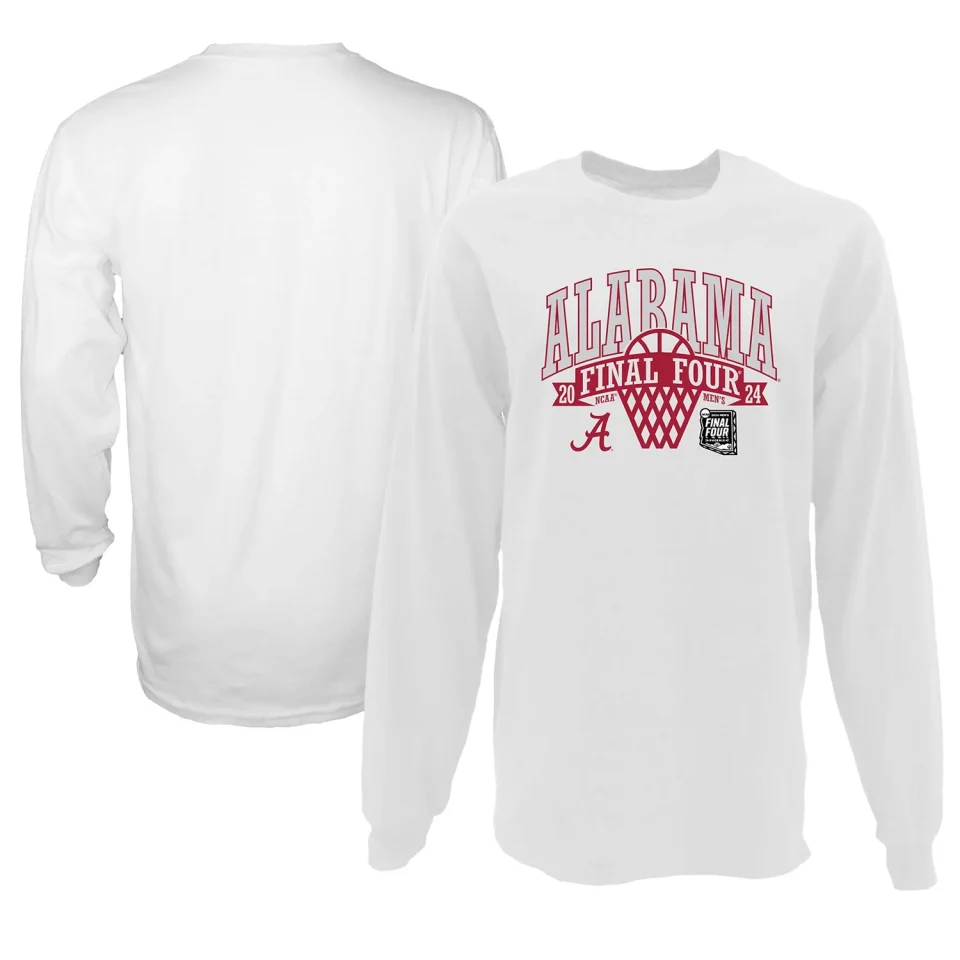 Upgraded Women's Blue 84 White Alabama Crimson Tide 2024 NCAA Men's Basketball Tournament March Madness Final Four Oversized Long