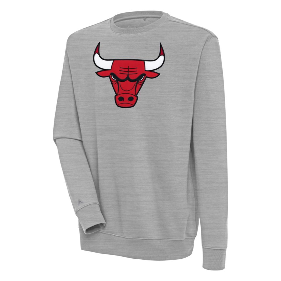 Stainless Steel Ceramic Men's Antigua Heather Gray Chicago Bulls Victory Pullover Sweatshirt