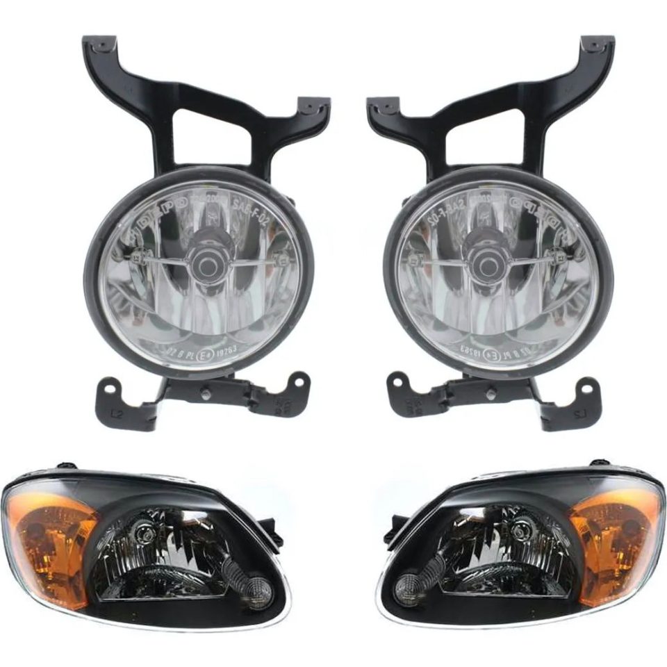 Storage Headlight Kit For 2003-2006 Hyundai Accent Left and Right 4Pc