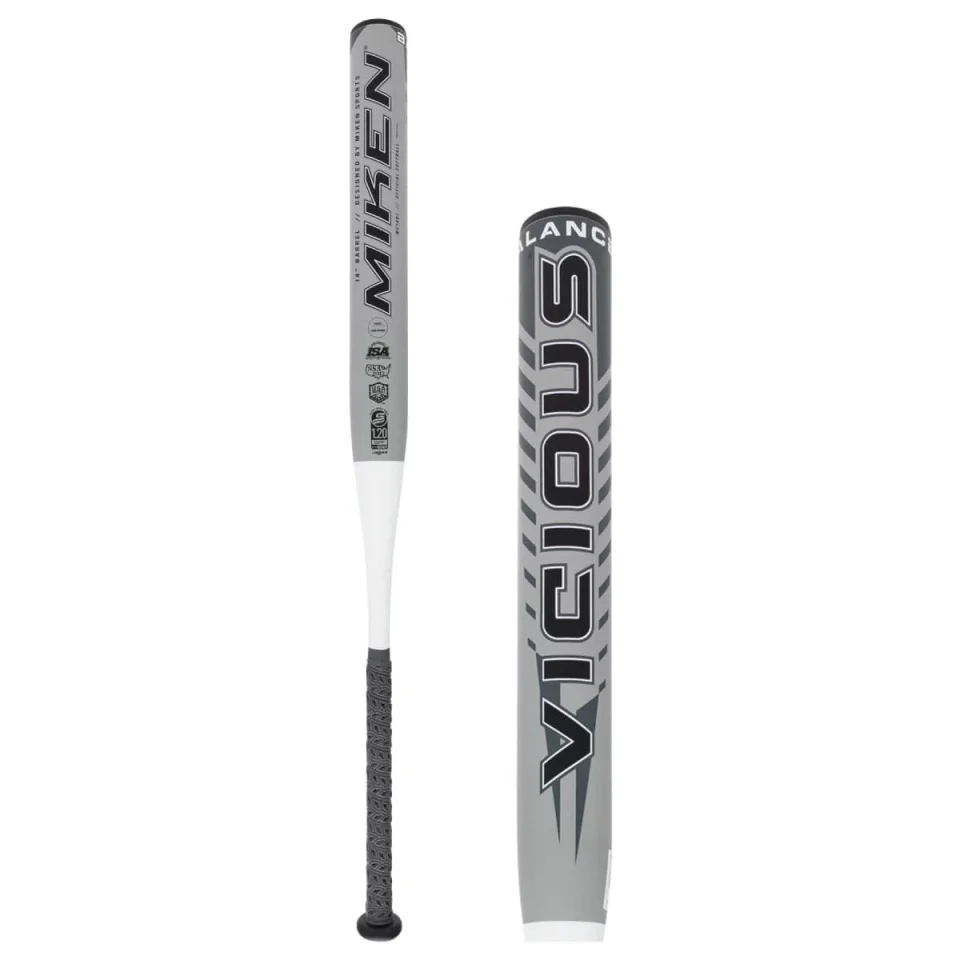 Outdoor Miken Vicious 14 Balanced Dual Stamp Slow Pitch Softball Bat: MV14B1 34 27 oz.