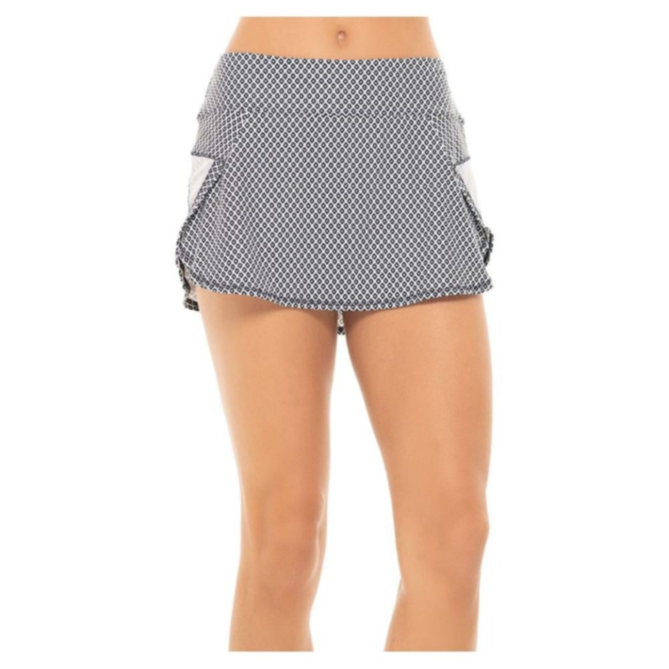 Glossy Popular Lucky In Love Women`s Bandelier Tennis Skort Midnight ( X-Large )