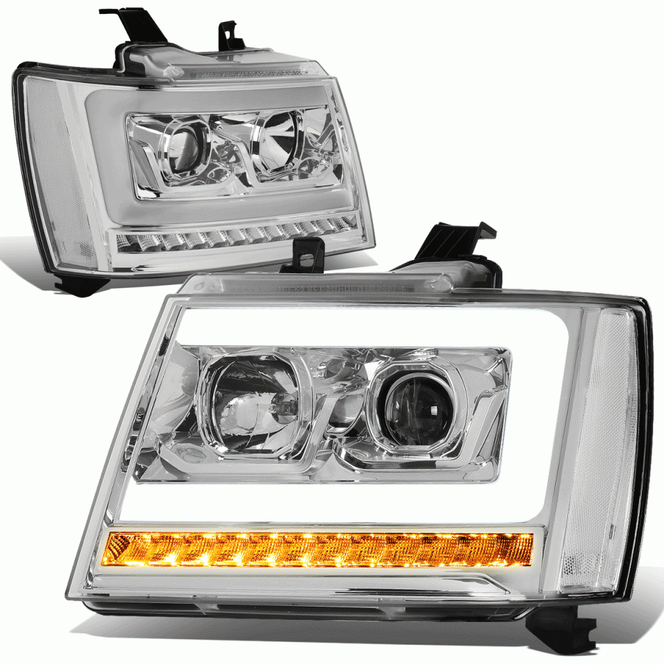 Easy-Clean LED Sequential Signal 07-14 Tahoe Suburban DRL Projector Headlight Lamp